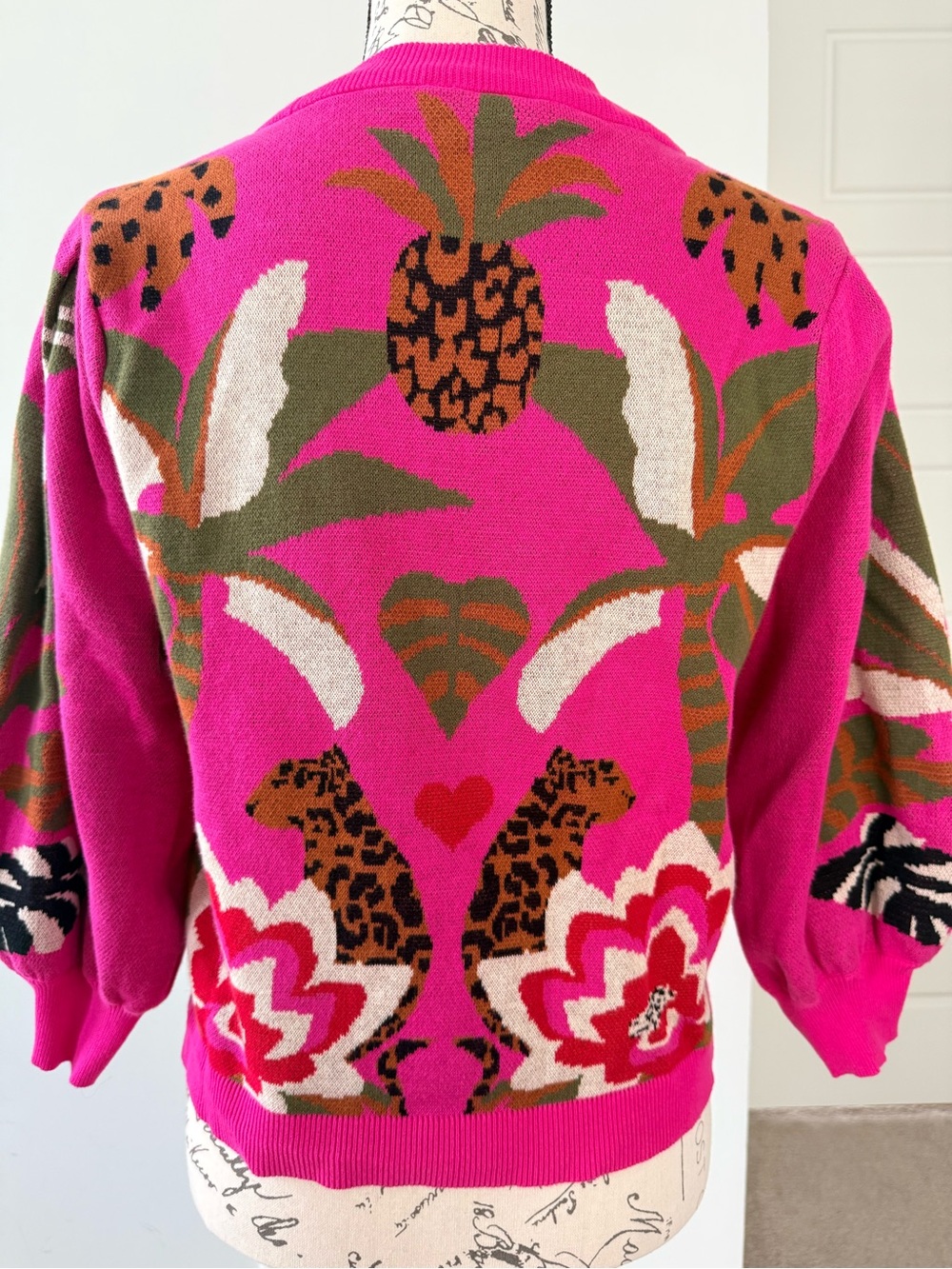 FARM Rio Tropical Toucan Print Cardigan Sweater Size M - Picture 7 of 9
